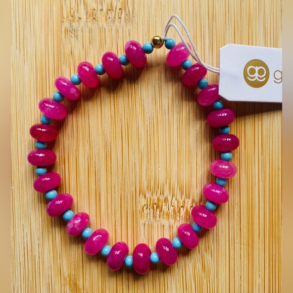 Gorjana Pink and Blue Beaded Bracelet - Picture 1 of 2